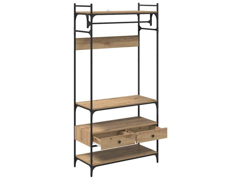 Armoire chambre, armoire de rangement chêne artisanal 89x39x184.5 cm bois d'ingénierie - Conforama E