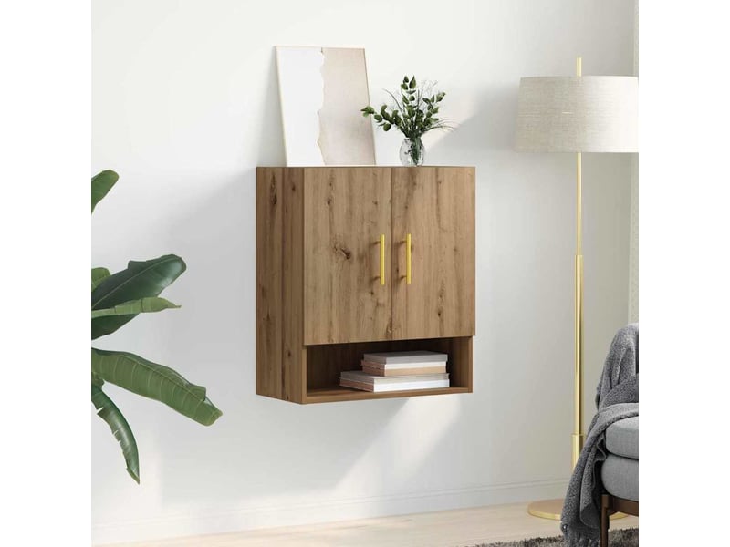  Meuble mural, rangement salon 60 x 31 x 70 cm bois d'ingénierie chêne artisanal shl7963  - Conforama D