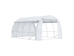 Serre de jardin 397x300x200 cm avec 8 fenêtres en métal blanche