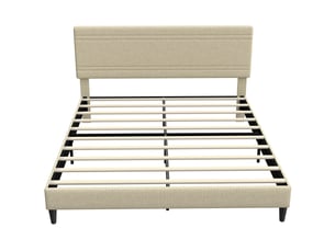 Lit simple 160x200 cm <strong></strong>  <strong></strong> coloris beige