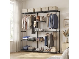 Armoire de rangement 182x43x182 cm portable sans outils noir