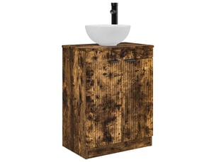 Meuble salle de bain avec évier, meuble de rangement chêne fumé 54x35x83 cm shl1884