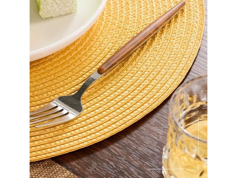  Table à manger lot de 6 sets de table tressés ronds jaunes pour tables à manger sets de table antidérapants tissés lavables 38 cm  - Conforama D