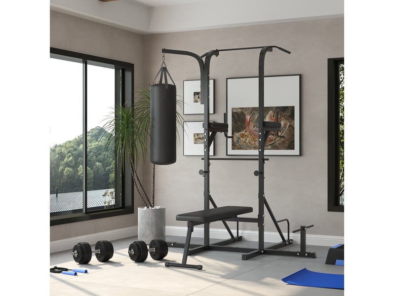 Haltères réglables 30 kg en acier et plastique noirs, avec 8 disques de 2,5 kg et 4 de 1,5 kg, pour la musculation - Conforama B