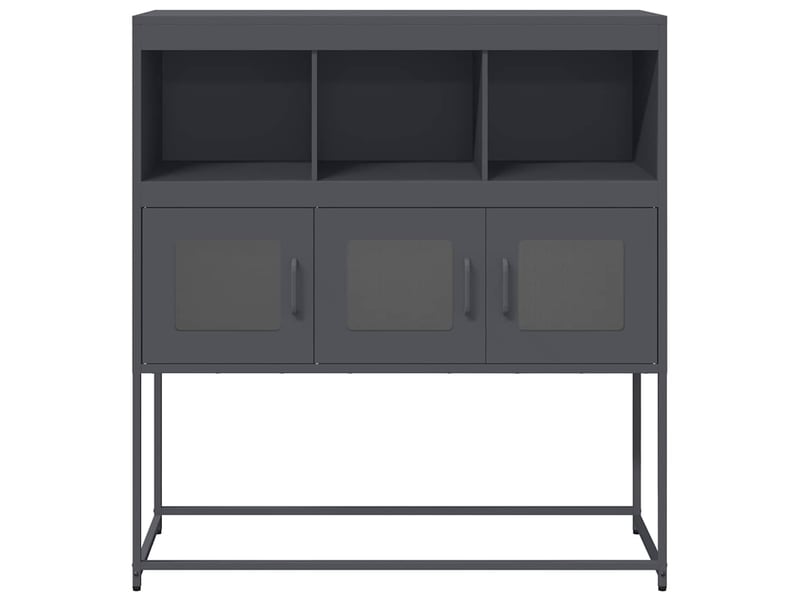  Buffet - bahut - meuble de rangement anthracite 100,5x39x107 cm acier laminé à froid  - Conforama E