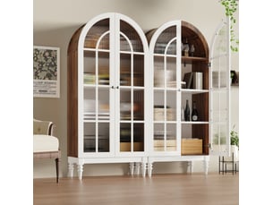 Vitrine coloris bicolore 3 étagère(s) <strong>MODFU</strong> <strong></strong> - 76 cmx165 cm