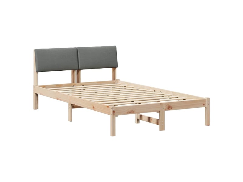  Lit double- lit adulte -  cadre de lit avec tête de lit marron et gris foncé 120 x 200 cm  - Conforama A