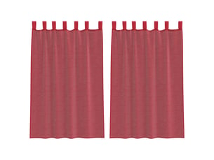 Lot de 2 voilages à œillets, voilages à anneaux rouge bordeaux 140 x 175 cm cf48971