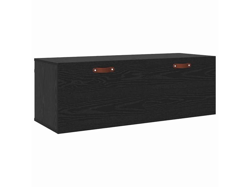  Armoire murale salon 100x36,5x35cm bois d'ingénierie chêne noir shl3355  - Conforama A