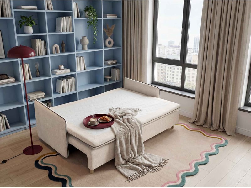 Sam, canapé 3 places convertible, beige foncé Sam - Conforama D
