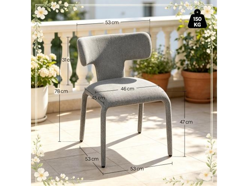  Chaises modernes contemporaines pour salon, cuisine et bureau – dossier courbé, 2 chaises à manger  - Conforama C