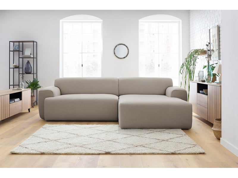 Bobochic canapé d'angle fixe marais taupe  angle droit MARAIS - Conforama C