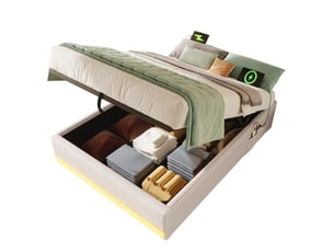 Sommier coffre 90x200 cm OKWISH épaisseur 32 cm vendu sommier coffre, sans matelas