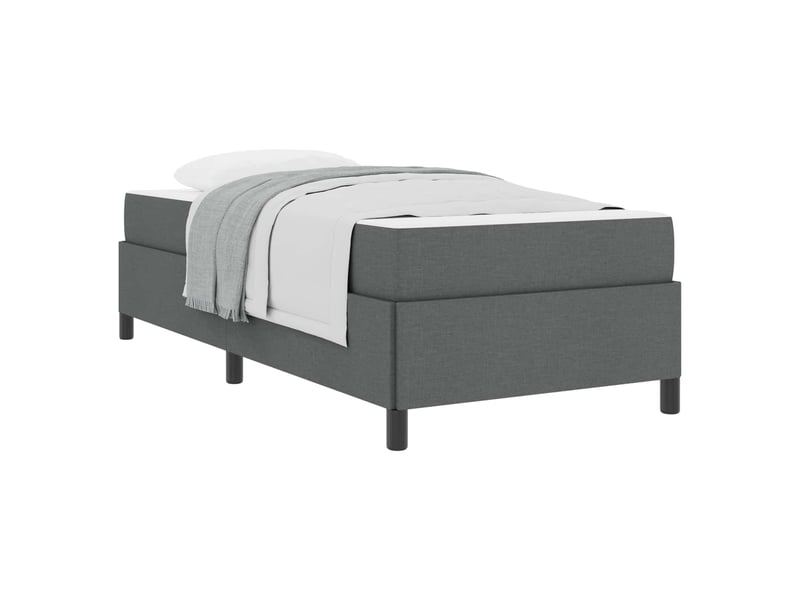  Lit simple- lit adulte -  lit à ressorts gris foncé 100 x 200 cm tissu  - Conforama A