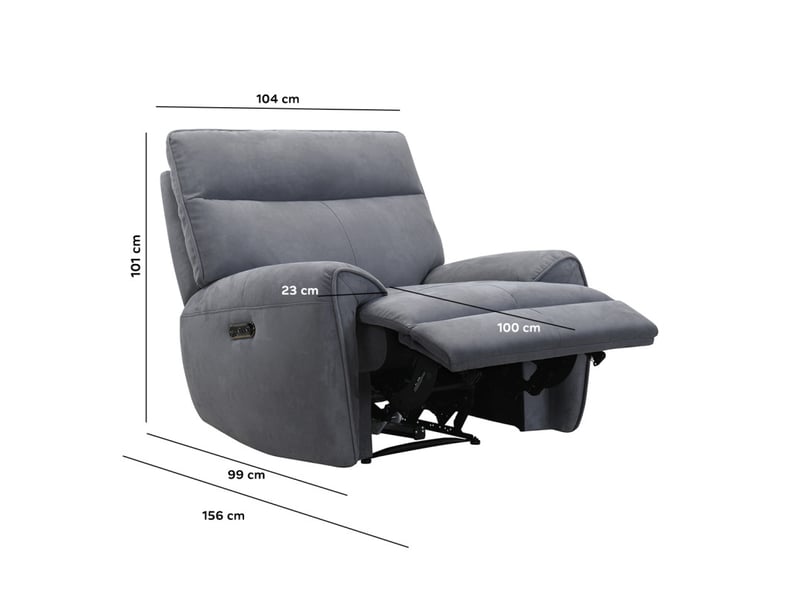  Fauteuil relax motorisé en tissu microfibre gris anthracite – connor  - Conforama D