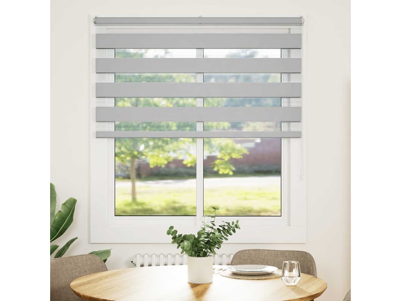Store zèbre, store de fenêtre gris clair largeur du tissu 130,9 cm polyester cf48464 - Conforama A