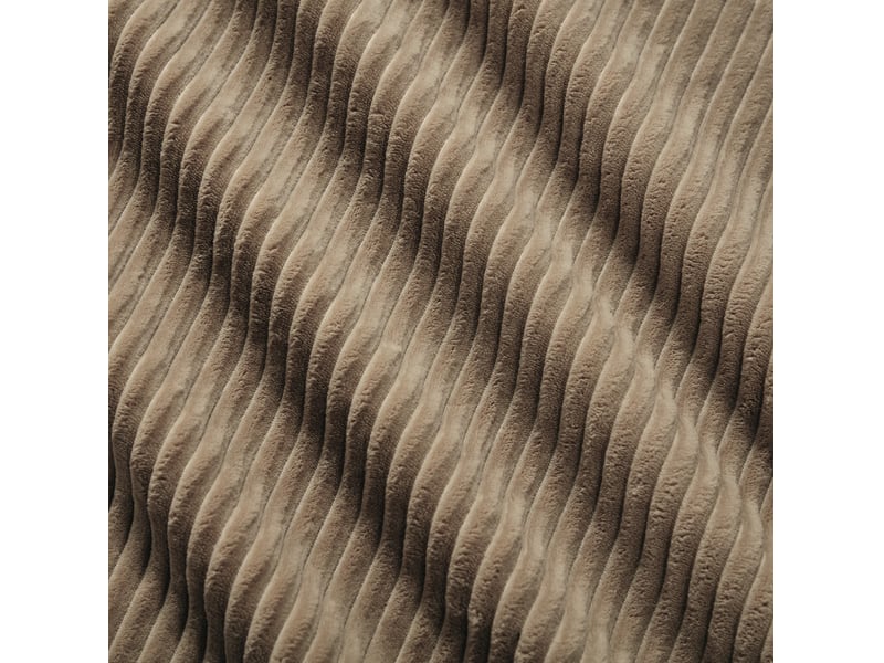  Canapé modulaire u 4 places en velours côtelé marron, assise profonde et base antidérapante pour salon  - Conforama D