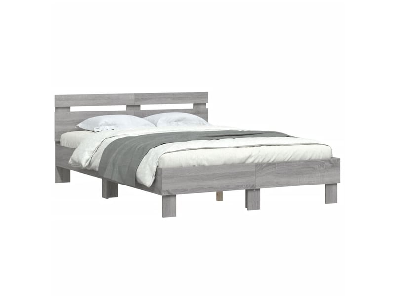  Lit double- lit adulte -  cadre de lit sans matelas sonoma gris 135x190 cm  - Conforama C