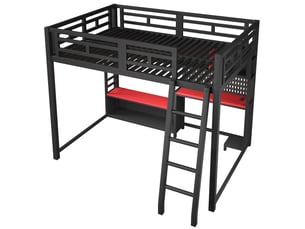 Lit mezzanine 140x200 cm <strong>SEYAKANY</strong>  <strong></strong> coloris noir