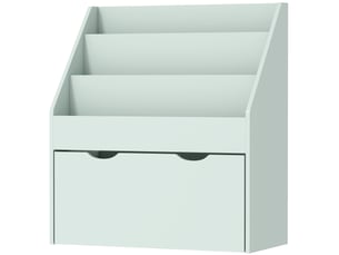 Bibliothèque pour enfants multi-rangement avec 3 niveaux d'étagères et un tiroir, 62,5l x 30l x 70h cm, vert
