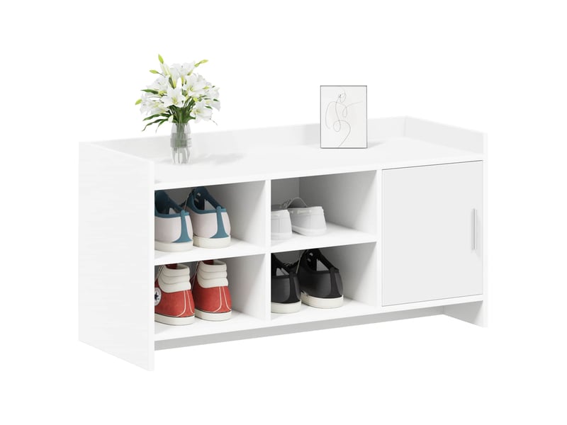  Meuble à chaussure, cabinet à chaussures blanc 100x39,5x51 cm bois d'ingénierie  - Conforama C
