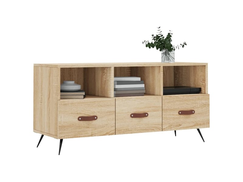  Meuble tv - banc tv - meuble de rangement chêne sonoma 102x36x50 cm bois d'ingénierie  - Conforama C