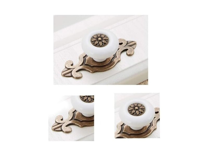  Poignée de meubles, 8 pièces, style vintage, poignée de tiroir, poignée de meubles, poignée de tiroir avec vis, accessoires  - Conforama D
