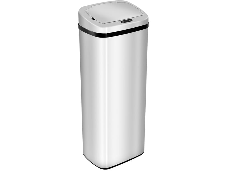  Poubelle automatique 33x25x84 cm capteur métal argenté  - Conforama A