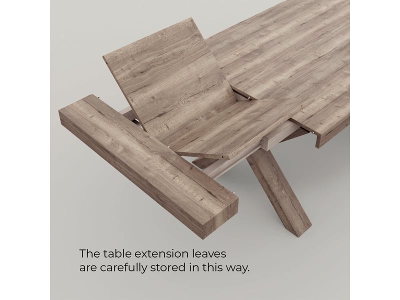 Table à manger extensible 12 places 160260x90 pieds noirs firenze - marron foncé  - Conforama E