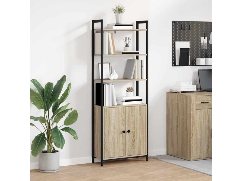  Bibliothèque 6 niveaux, armoire à livres 60 x 24 x 161 cm bois d'ingénierie shl3513  - Conforama B