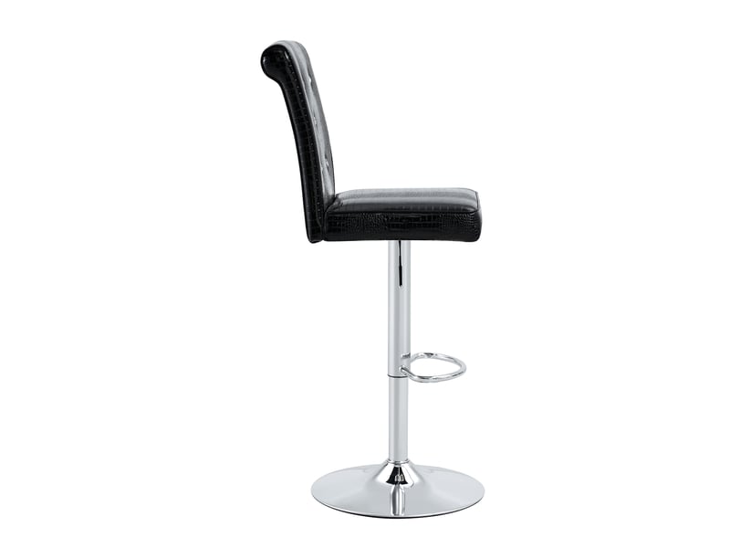  Lot de 2 tabourets de bar vintage réglables,effet crocodile,pvc,noir  - Conforama D