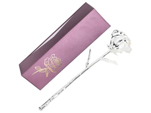 Fleur artificielle argentée 24k avec tige longue et feuilles - décoration maison luxe