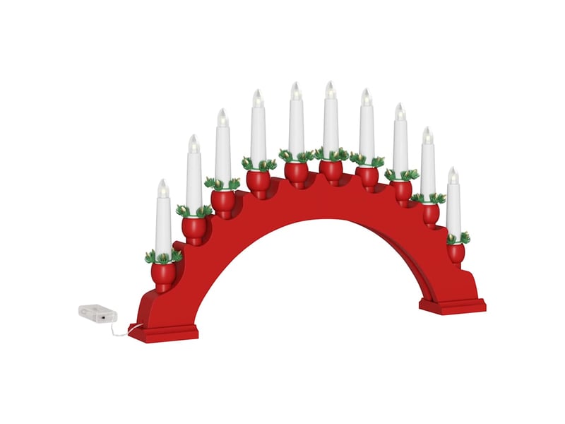 Arche de bougies de noël avec 10 bougies led led blanc chaud cf62117 - Conforama D