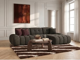 Canapé d'angle droit fixe <strong>BOBOCHIC</strong> <strong>APOLLON</strong> 3 places Tissu Gris foncé