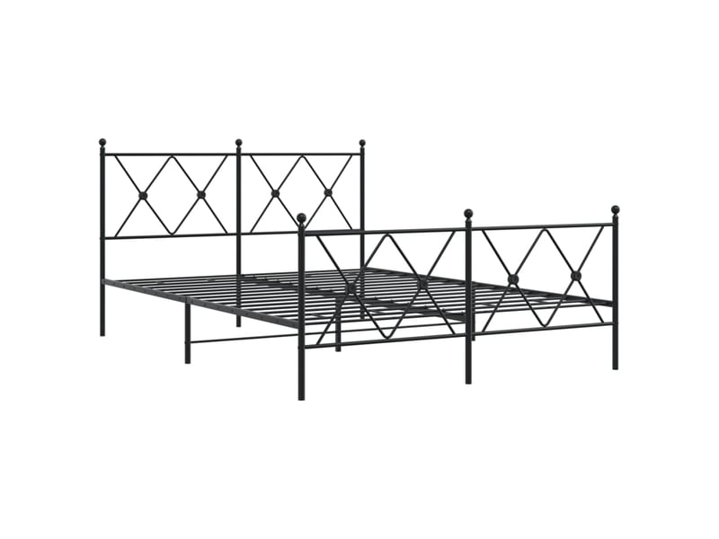  Lit double- lit adulte -  cadre de lit métal sans matelas avec pied de lit noir 140x200cm  - Conforama B