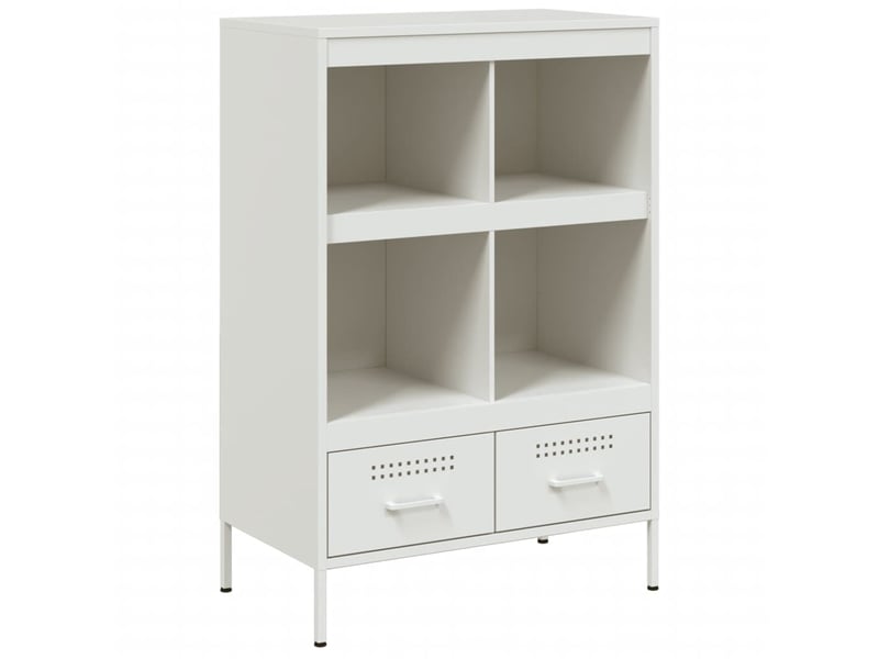  Buffet haut - bahut - meuble de rangement blanc 68x39x101,5 cm acier  - Conforama A