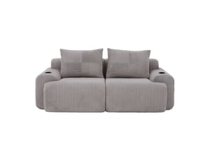 Canapé droit fixe <strong>MERAX</strong> <strong></strong> 2 places Velours côtelé gris