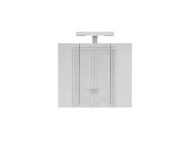 Meuble miroir salle de bain led 60 cm, 3 portes, prise, étagères réglables, blanc - Conforama A