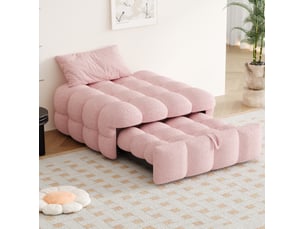 Banquette lit convertible couchage Occasionnel OKWISH rose