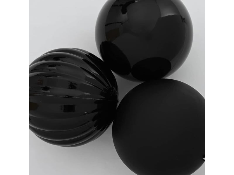  Ensemble de boules de noël xl 15 pcs noir ø 10 cm plastique  - Conforama D