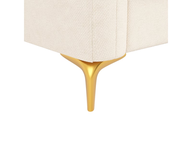  Canapé d'angle moderne ,4 places, avec 2 tabourets de rangement et 2 coussins décoratifs ,263×137×85 cm,beige  - Conforama E