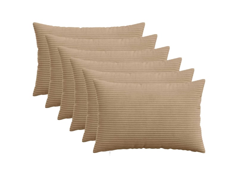 Lot de 6 housses de coussin heerlen marron 50 x 75 cm cf49929 - Conforama B