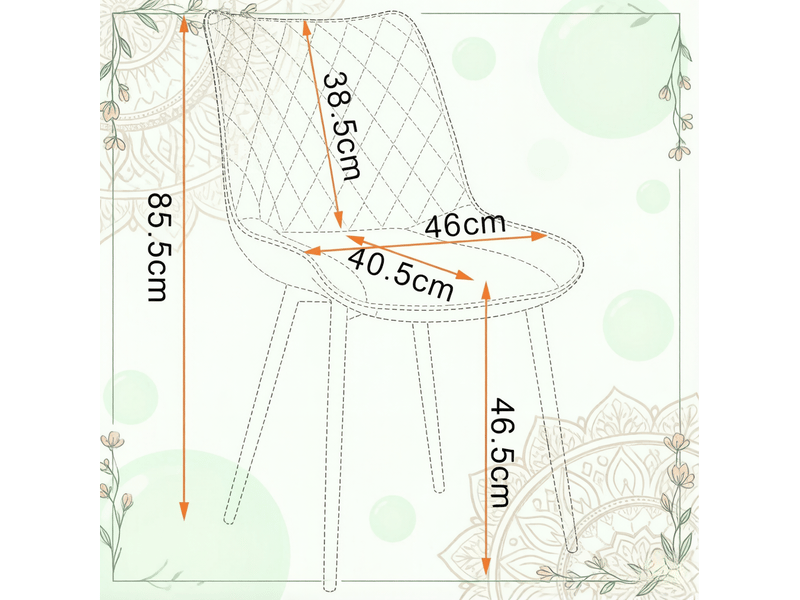 Lot de 2 chaises de salle à manger en similicuir marron clair, pieds métal - Conforama C