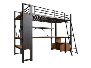 Lit mezzanine 90x200 cm BIQZUYA   coloris noir