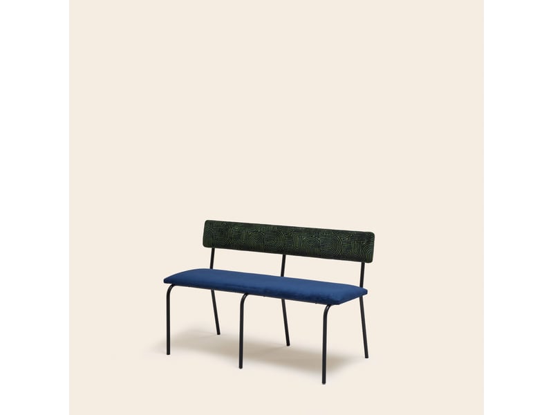  Banc en motif graphique en chenille et velours uni ysabeau 24591 - Conforama B