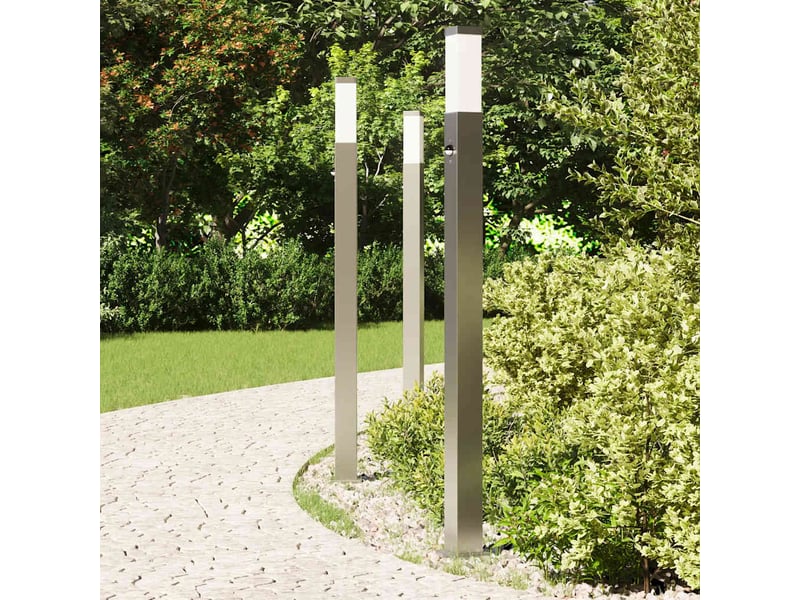 Lot de 3 borne lumineuse avec détecteur 110 cm acier inoxydable ip44 shl59938 - Conforama C