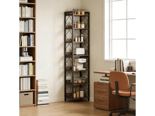 Bibliotheque coloris bicolore 7 étagère(s) <strong>MEULVA</strong> <strong></strong> - 34 cm x 200 cm
