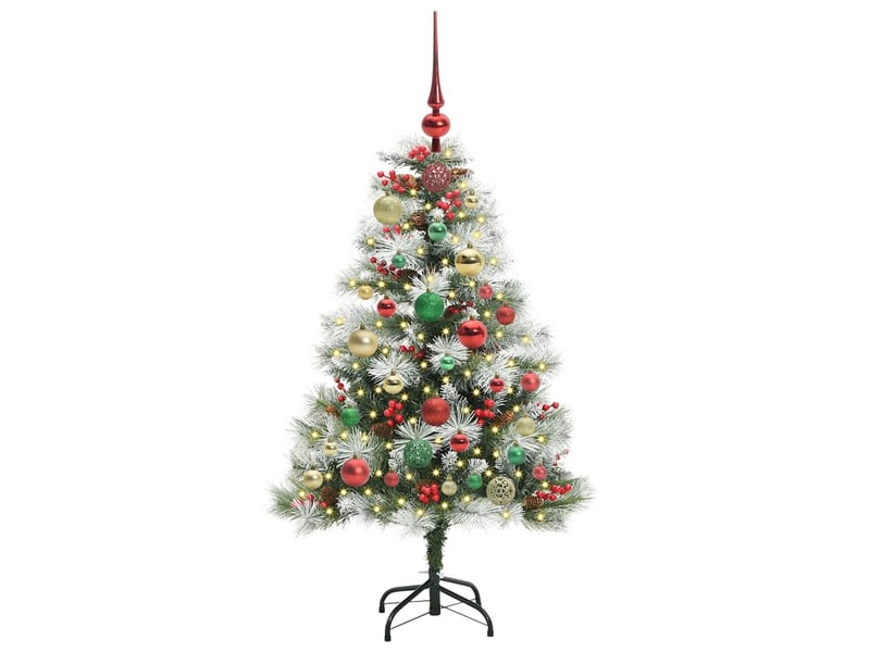  Sapin de noël artificiel, arbre de noël vert et blanc 120 cm shl8993  - Conforama C
