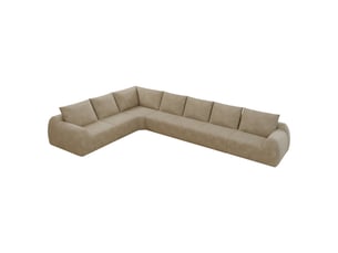 Canapé d'angle kaki 401 cm en tissu chenille sans armature pour salon
