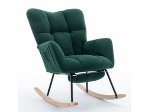 Fauteuil fixe HAVRYA Tissu vert vendu A l'unité